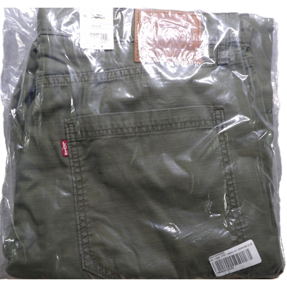 NWT Levi's 568 Loose Straight Cargo Pants Men W36xL32 Green Cotton Utility Twill